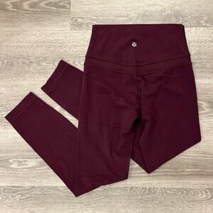 Lululemon Align High Rise Pant Bordeaux Drama Nulu Yoga Leggings Size 4
